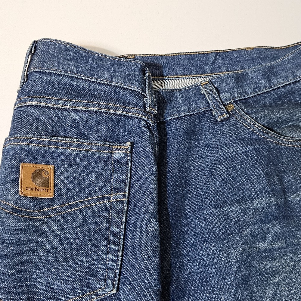 Carhartt B230 PRW Relaxed‎ Fit Blue Denim Whiskered Workwear Jeans Men's 42x22